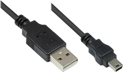 Image de Alcasa Câble USB 2.0 A/USB mini 0,15 m USB A Mini-USB B Noir