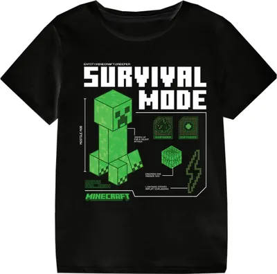 Produktbild von Minecraft - "Survival Mode" T-Shirt für Kinder HE3959 (164-170) (Schwarz)