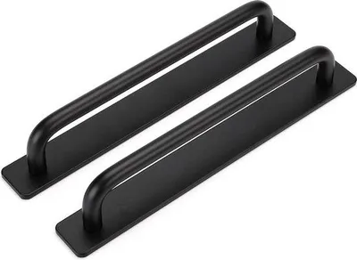 Produktbild von Famanu Handgriffe 2 Stück – 205 mm Aluminium – Schwarz – Selbstklebende Tür- und Möbelgriffe für Innen und Außen
