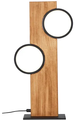 Produktbild von Brilliant Lampe Cheesy LED Tischleuchte 40cm matt schwarz/holz Metall braun 12 W LED integriert