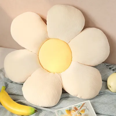Produktbild von 360Home  Daisy Gänseblümchen Design Blume Weiche Kissen Weiß 50cm