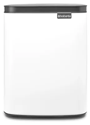 Produktbild von Brabantia Bo Waste Bin, 7 l, Rechteckig, Stahl, Schwarz, Weiß, Stahl, Manuell
