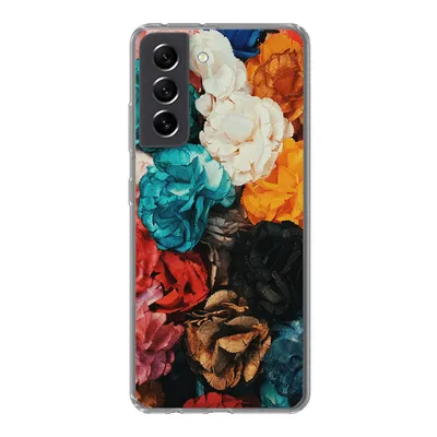 Produktbild von MuchoWow® Handyhülle Schutzhülle Hülle für Samsung Galaxy S21 FE Wand - Rosen - Abstrakt Silikon Softcase Handy Hülle - Mobiltelefonhülle