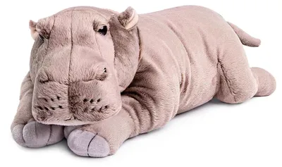 Image de Hippopotame en peluche - Design réaliste - 46 cm