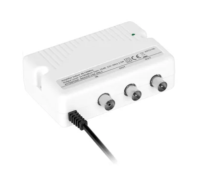 Productafbeelding van Cabletech Antenneversterker van 20 dB voor 2 televisies, verbetert de ontvangst in het frequentiebereik van 5-1000 MHz, maximale signaalsterkte: 96 dBμV