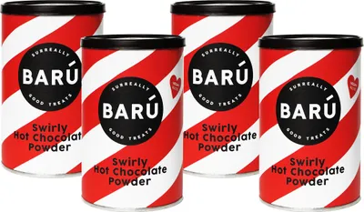 Produktbild von Barú Swirly Hot Trinkschokolade Pulver - Instant Schokolade - 4 x 250g