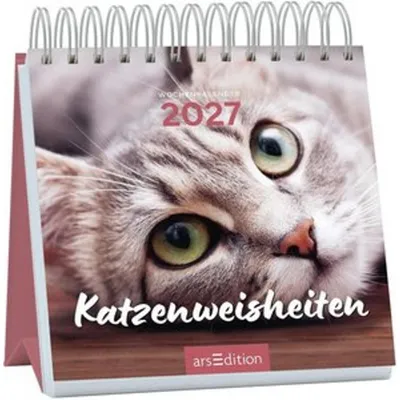 Zdjęcie produktu dla Mini-Wochenkalender Katzenweisheiten 2027