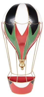 Immagine prodotto di Clayre & Eef decorazione natalizia figura mongolfiera 26x14x62 cm metallo rosso