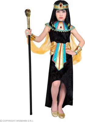 Produktbild von Egyptische Koningin Cleopatra Kind Zwart Kostuum 140