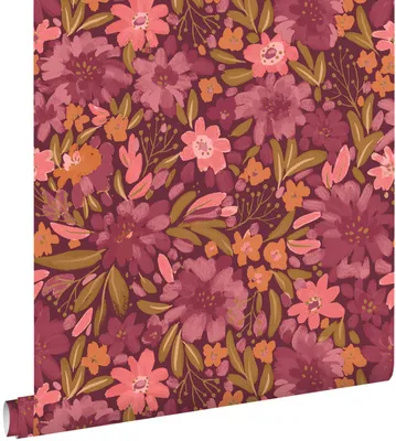 Immagine prodotto di ESTAhome carta da parati fiori viola, verde e rosa 50 x 900 cm