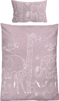 Produktbild von Biberna Melange Flanell Kinder-Wendebettwäsche, Größe 100 x 135 cm, brombeer
