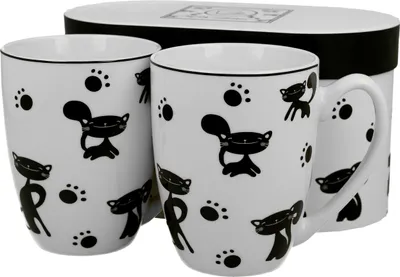 Produktbild von DUO ANIMALS 2er-Set Becher 380 ml BLACK CATS New Bone China Porzellan