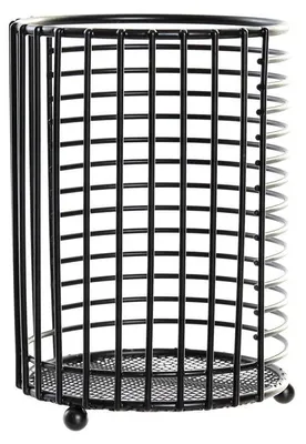 Bestekmand aus Metall, schwarz, 11,5 x 11,5 x 16 cm