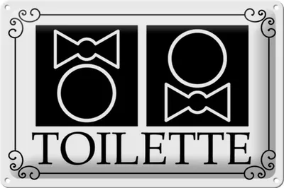 Produktbild von Blechschild Toilette 30x20cm WC Piktogramm Dekoration