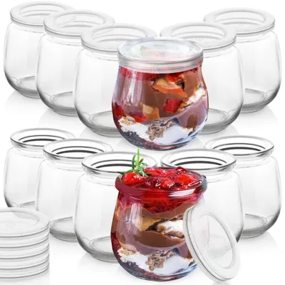 Produktbild von Orion | Joghurtgläser 12er Set - 300 ml - Glasdosen mit Deckel für Desserts