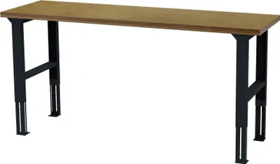 Produktbild von STIER höhenverstellbarer Werktisch, 2000x600x760-1060mm, aus Stahl und Buche, pulverbeschichtet