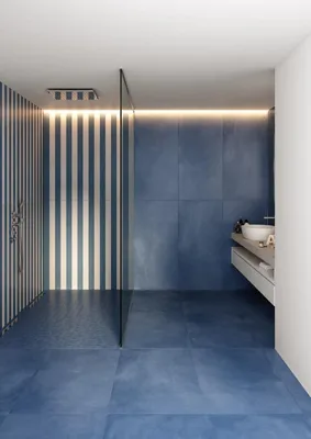 Imagen del producto de CASA39, gres porcelánico con efecto cemento, color azul, 30x60 cm, marca Casalgrande Padana, línea R-Evolution