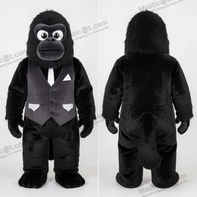 Produktbild von Plüsch-Sasquatch-Maskottchen MASTICOT in Mitternachtschwarz