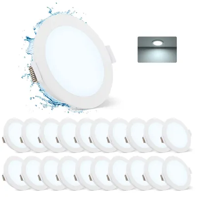 Produktbild von Gr4tec LED Spots 230V IP65, 5W Einbaustrahler 68mm Kaltweiß, 20er Set