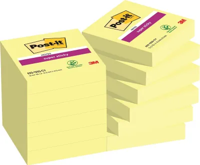 Immagine prodotto di Post-it® SuperSticky 622-12SSY foglietti adesivi, 51 x 51 mm, giallo canarino, 12x90 foglietti