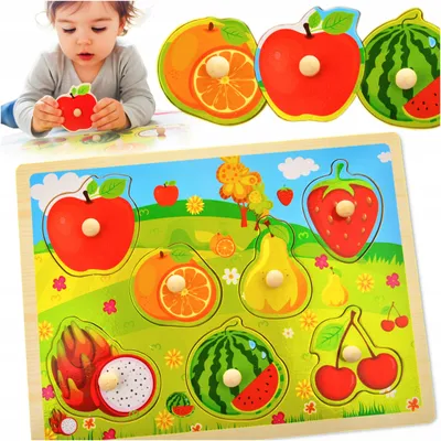 Produktbild von Drobiazgarnia Holzpuzzle Logisches Steckspiel für Kinder