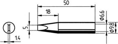 Produktbild von ERSA Ersatz-Lötspitze Meißel 5,0 mm SB ERSA