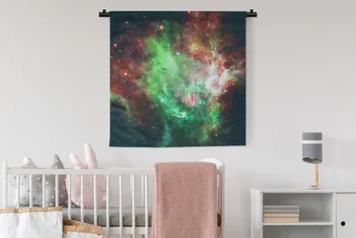 Produktbild von MuchoWow® Wandteppich Wandbehang Leerzeichen - Rot - Grün 90x90 cm Tapisserie Dekoration Wandtuch - Wandaufhänger