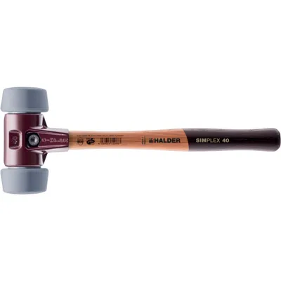 Produktbild von HALDER SIMPLEX Schonhammer Ø 50:40 mm TPE-mid grau mit Tempergussgehäuse