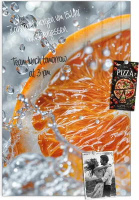 Produktbild von Magnettafel 40x60cm Pinnwand Whiteboard beschreibbar - Orangenscheibe Spritz