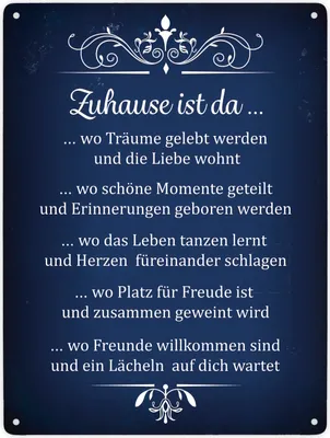 Produktbild von Zuhause ist da... Metallschild XXL Schild Blechschild Aluminiumschild