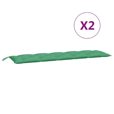 Image de Coussins de banc de jardin 2 pcs. Vert 180x50x7 cm Tissu Oxford