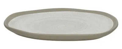 Productafbeelding van Pomax Primitief dessertbord, porselein, lichtgrijs, L 16,5 x B 15 x H 1,4 cm