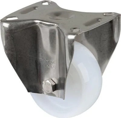 Image de BS Roulettes Roulette fixe A90 diamètre 80mm capacité de charge 100kg roue en plastique blanc plateau 95x80mm - H110.A90.080