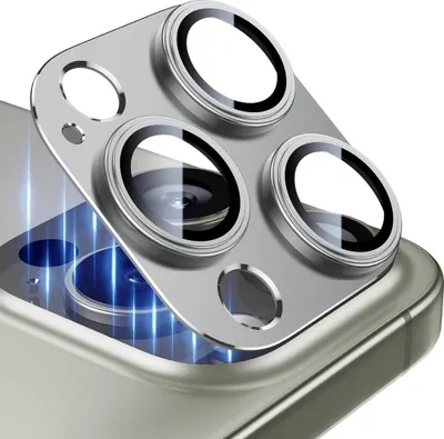 Produktbild von Kameraglas für Apple iPhone 16 Pro / 16 Pro Max Titan Schutzglas Panzerglas 3D Titan Natur