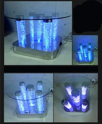 Produktbild von Design Tisch Couchtisch Wasser Säulen Säule Water Sofa Tische led Beleuchtet Neu