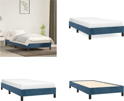Obrázek produktu pro vidaXL Rám postele tmavě modrý 90x200 cm sametový - Rám postele - Rámy postelí - Postel - Postel
