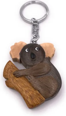 Produktbild von Onwomania Schlüsselanhänger aus Holz Koala Beutelsäuger Australien Zoo Tier Anhänger Charm