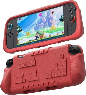 Produktbild von Für Nintendo Switch 2 Anti-Rutsch und stoßfestes Schutzgehäuse Rot