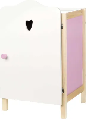 Produktbild von roba Puppenkleiderschrank „Scarlett“, zum Verstauen von Puppenkleidung und Zubehör, weiß lackiert