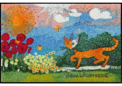 Deurmat Katzen-Motiv 50x75 cm waschbar rutschfest