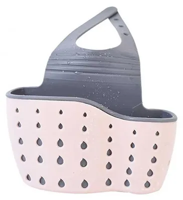 Produktbild von Hängekorb für die Spüle, Schwammhalter, Wasserhahn mit Halterung, Organizer, Aufbewahrung (rosa)