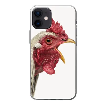Produktbild von MuchoWow® Handyhülle Schutzhülle Hülle für iPhone 12 Hahn - Tiere - Bauernhoftiere - Jungen - Kinder - Mädchen Silikon Softcase Handy Hülle - Schutzhülle