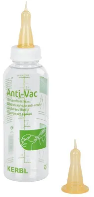Productafbeelding van Kerbl Lamdrinkfles Anti-Vac plexiglas 0,5 liter met speen en maataanduiding voor lammeren