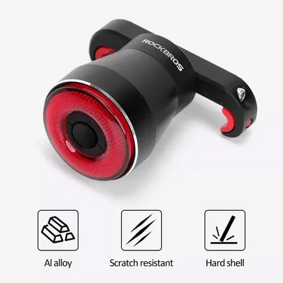 Image de Rockbros TL907Q51 Lampe arrière LED USB pour vélo avec lumière STOP sous la selle
