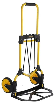 Productafbeelding van Stanley Opvouwbare Steekwagen - Vouwbare Transportwagen - Aluminium - Draagvermogen tot 90 kg - Afmetingen 50 x 45 x 98 cm - Kleur Geel/Zwart - Incl.