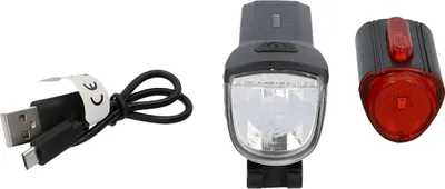 Produktbild von FISCHER TWIN Akku LED USB Beleuchtungs-Set 30 Lux mit 360 Grad Rückleuchte