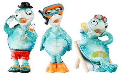 Produktbild von Gilde Figur, Schildkröte, "Meerurlaub", Poly, blau, L. 10 cm, B. 6.5 cm, H. 9 cm 55402 4063387554029 3 Stück (3-fach sortiert)