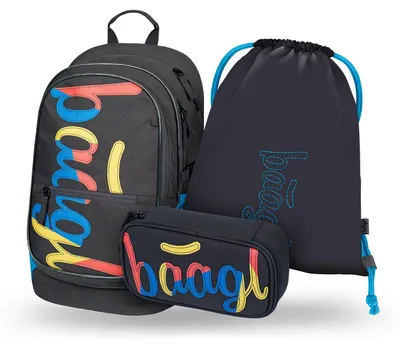 Produktbild von Baagl Schulrucksack Set Jungen Mädchen 3 Teilig Grundschule - Logo Mix