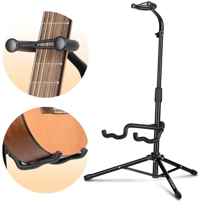 Produktbild von CAHAYA Gitarrenständer, verstellbar, klappbar, für akustische E-Gitarre und Bass, CY0253