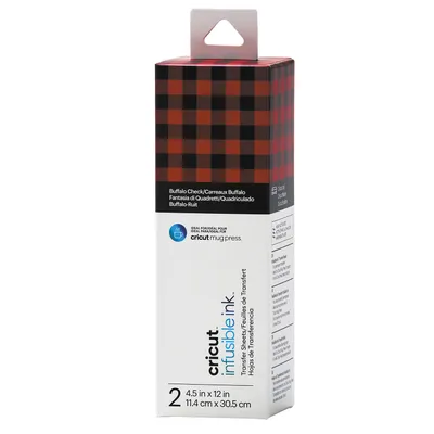 Obrázok produktu pre Cricut Infusible Ink Transfer Sheets, Vinylový list pre aplikáciu teplom, Hladký nažehľovací vinyl, Čierna, Červená, Vzor, 114 mm, 305 mm